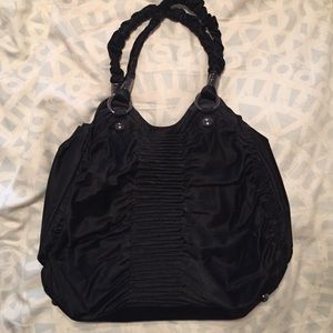 Bebe Black Satin Purse