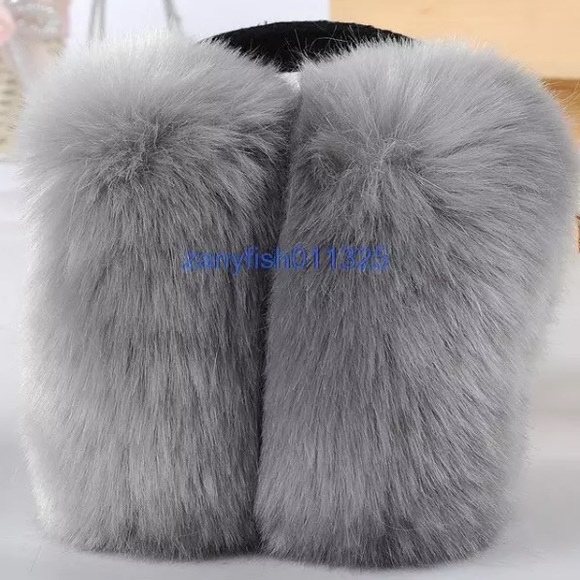 AUTHENTIC Gray Fox Fur Earmuffs