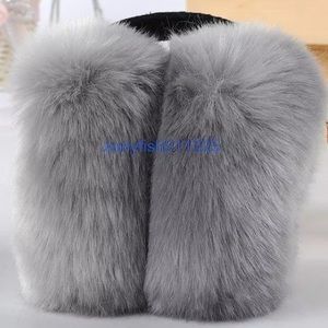 AUTHENTIC Gray Fox Fur Earmuffs