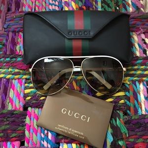 Gucci metal aviators oversized
