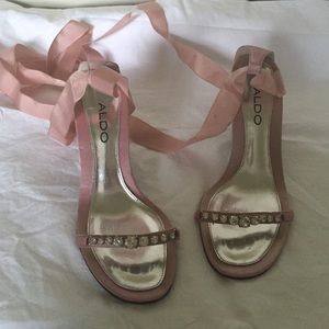 Pink satin aldo heels size 7