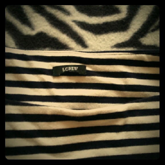 Jcrew Black/White Striped Boatneck Shirt M