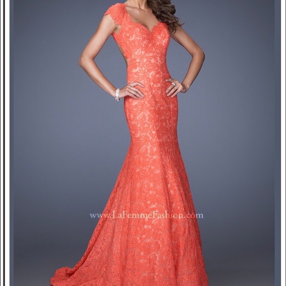 Black la femme prom dress