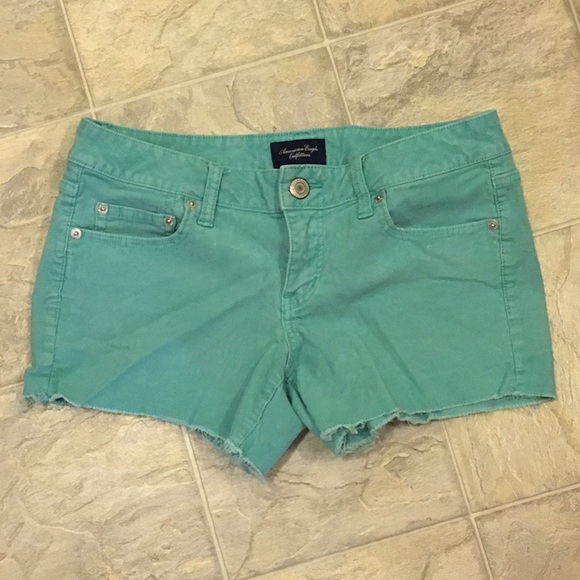 American Eagle Green Corduroy Shorts