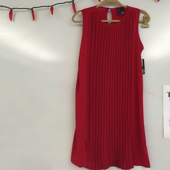 Petite Red Chiffon Dress - Picture 1 of 4