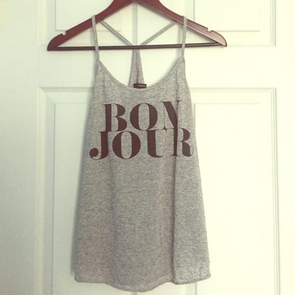 Forever21 "Bonjour" Tank Top