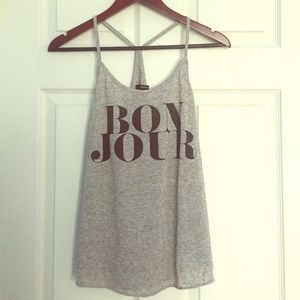 Forever21 "Bonjour" Tank Top