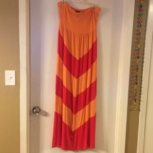 Pink and orange maxi dress