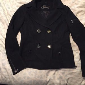 Guess Short Black Pea Coat
