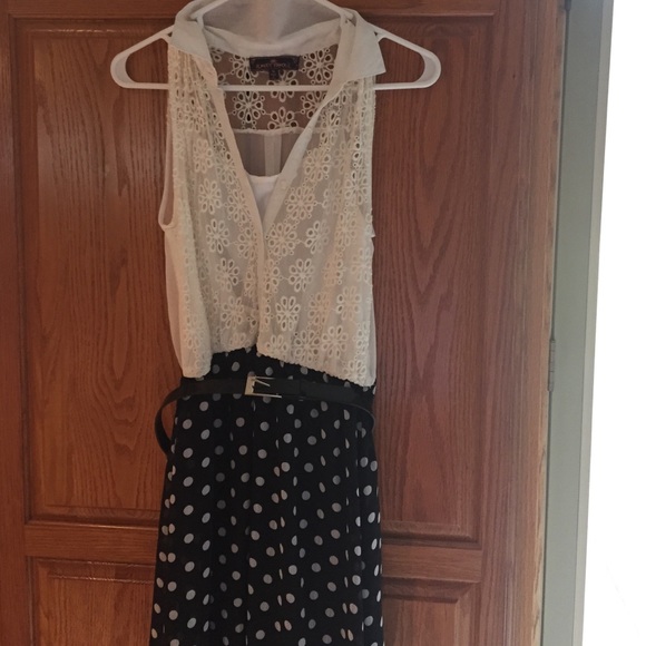 Black and white polka dot dress