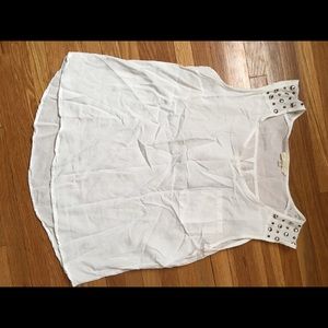 White embellished tank