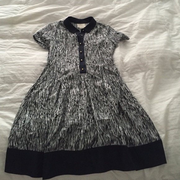 Kate spade black/white silk dress