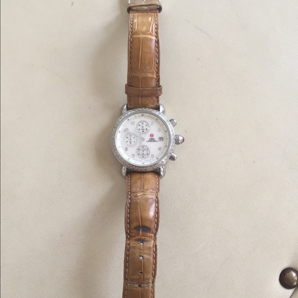 Michele CSX Diamond alligator watch