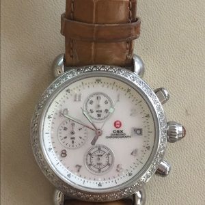 Michele CSX Diamond alligator watch