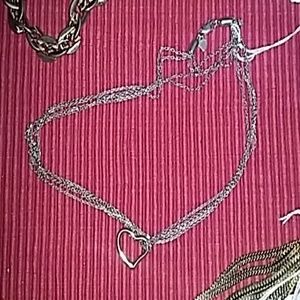 925 necklace with 14k heart charm