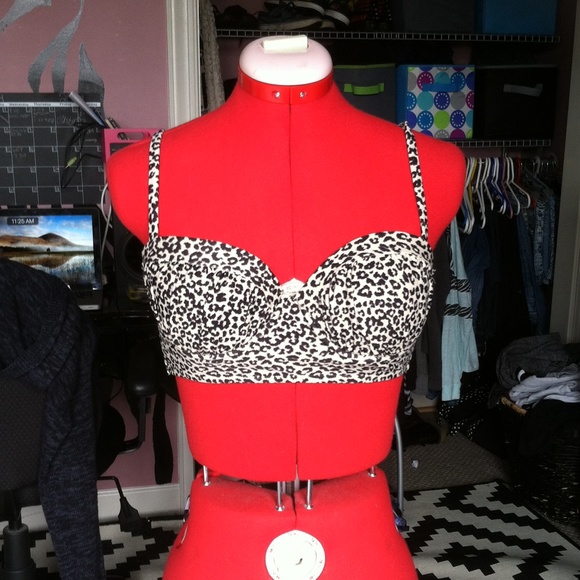 Xhilaration Other - Leopard Print Push Up Bikini Top