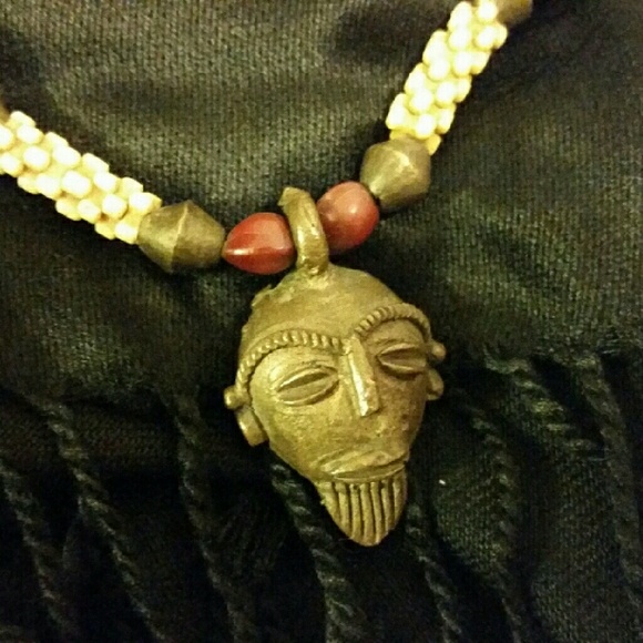 CLOSET CLOSING! African Corn & Seed Bead Necklace - Picture 2 of 4