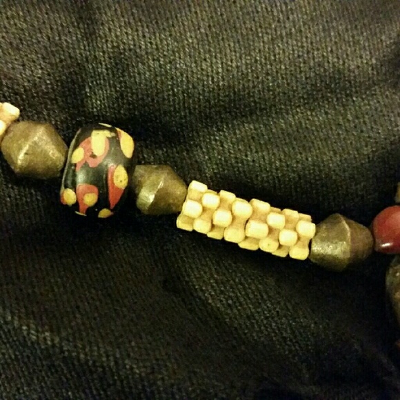 CLOSET CLOSING! African Corn & Seed Bead Necklace - Picture 3 of 4
