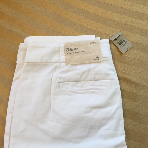 LOFT Marisa Fit Cropped Pant in White Size 4P