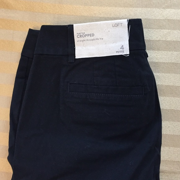 LOFT Marisa Fit Cropped Pant in Black Size 4P