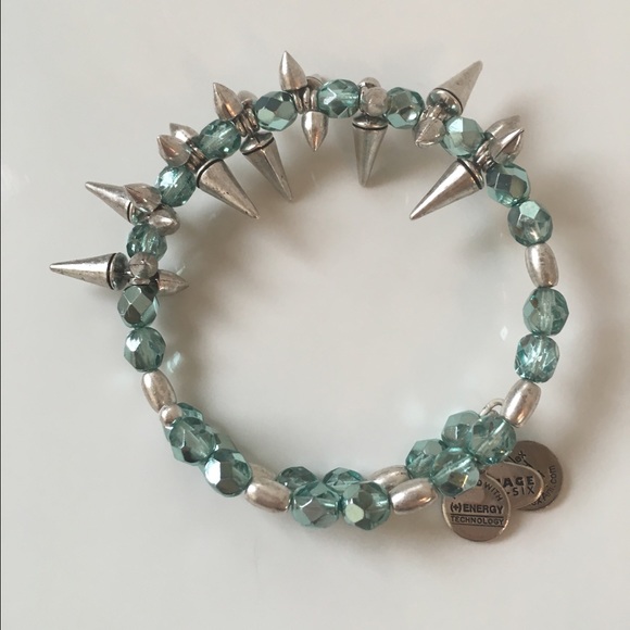 Alex and Ani Rock and Raw wrap teal bracelet