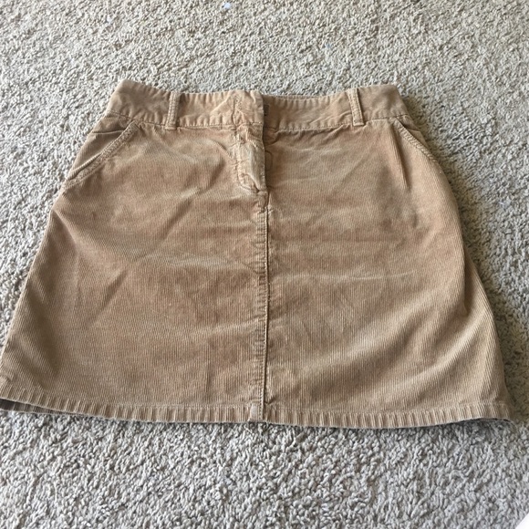 tan j crew corduroy skirt
