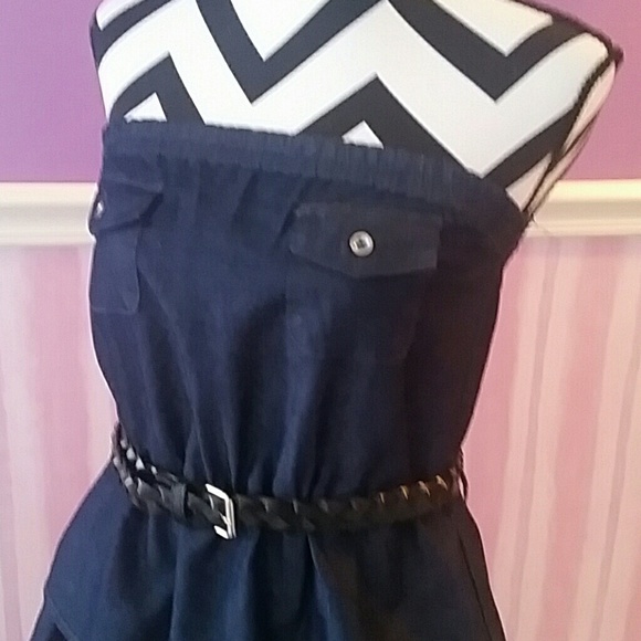 Strapless Dress w Belt Size M - Picture 6 of 8