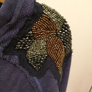 Cropped BEADED free people sweatshirt