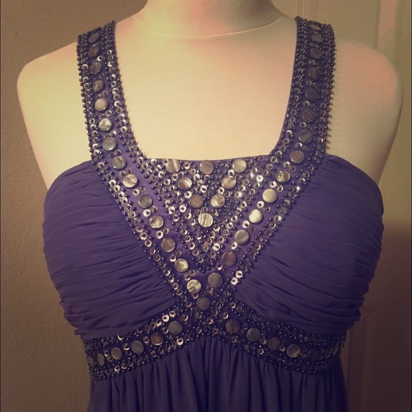 Beautiful purple embellished long gown