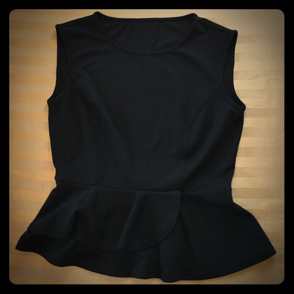 Black Peplum Top Sz Small