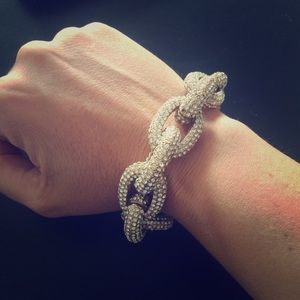 Gold Pave Chain Link Bracelet