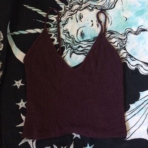 brandy melville cropped maroon tank top/ crop top