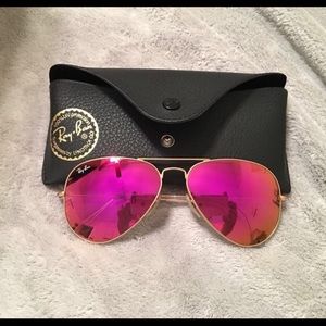 Ray ban pink 112/4T gold rb3025 aviator 58mm