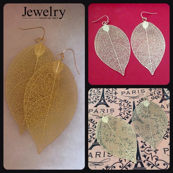 Brand New Flower & Leaf Earrings - Picture 2 of 3