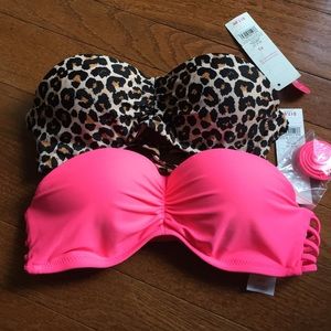 2 target swimsuit push up bandeau tops