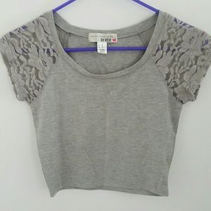 Gray crop top
