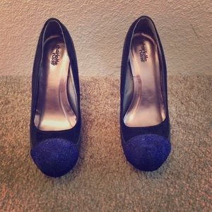 Blue and black dresses heals