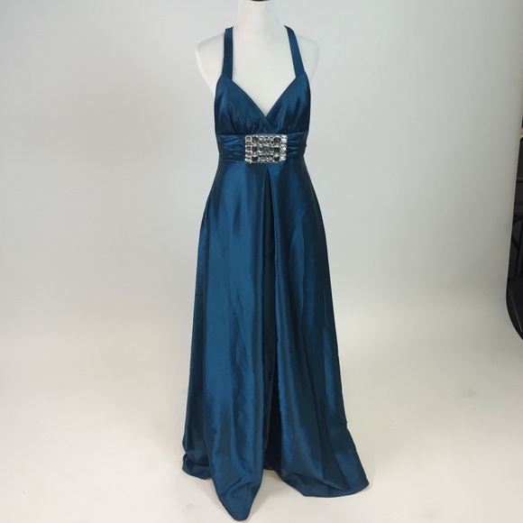 Scott McClintock Teal Rhinestone Long A Line