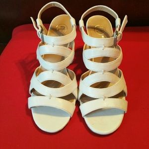 White strappy heels