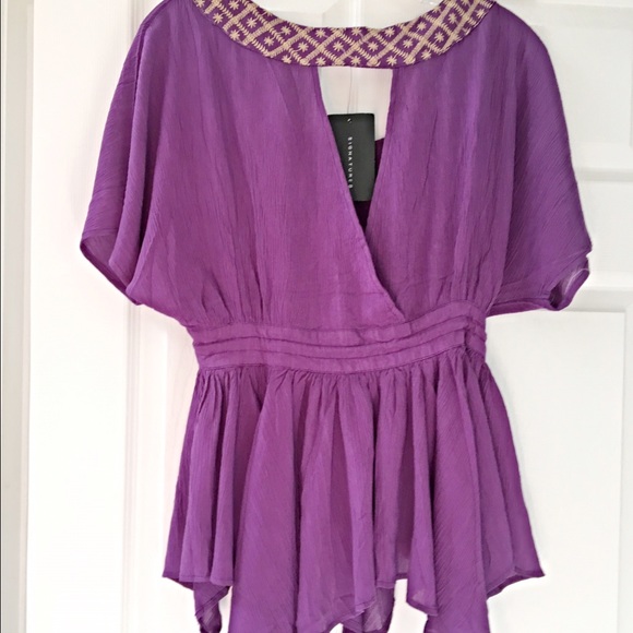 purple/bridge sharkbite hem boho top! Last chance! - Picture 4 of 4
