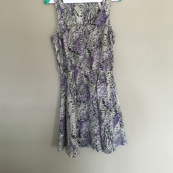 Purple black cream dress