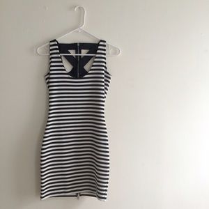 HOT striped dress with strappy back detail!