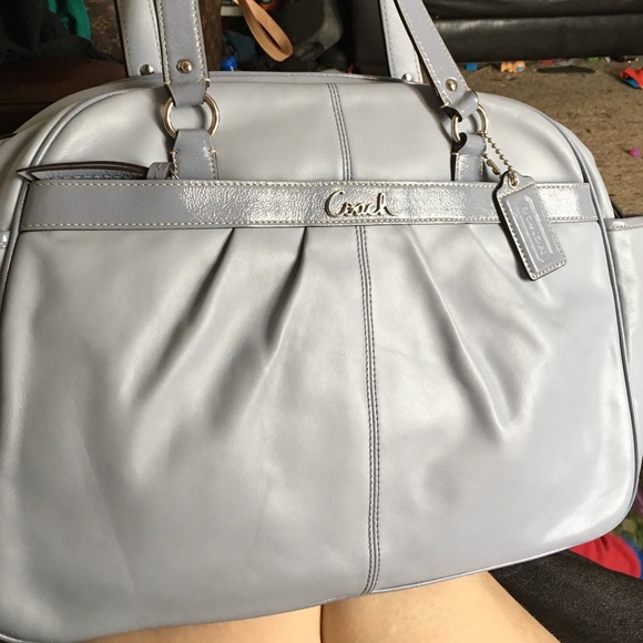 Coach light blue diaper bag