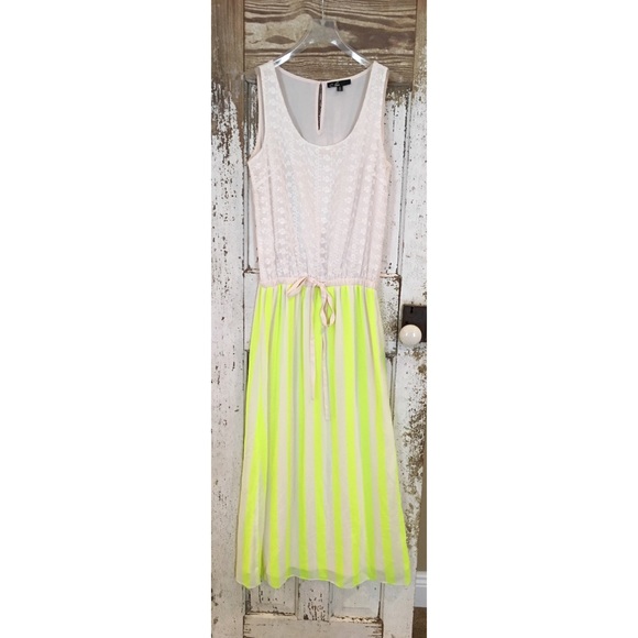 Neon Yellow and Lace Maxi
