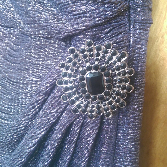 Metallic foil faux wrap cocktail dress EUC - Picture 3 of 4