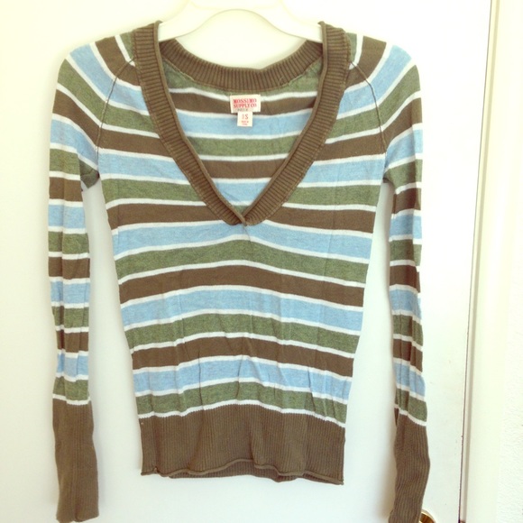 Green striped sweater