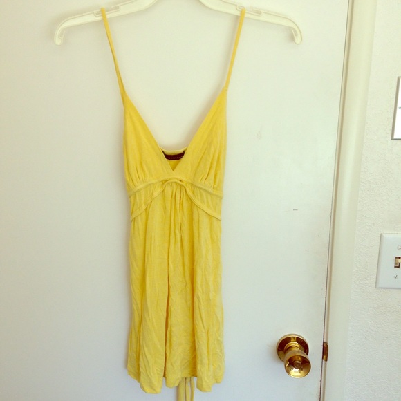 Yellow strappy tank top