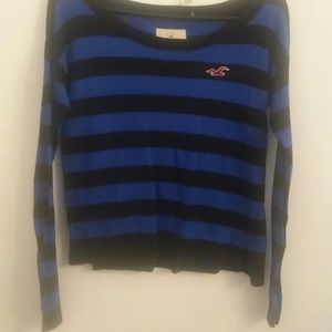 Hollister striped blue sweater