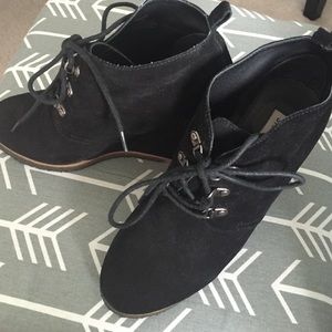 Steve Madden wedge bootie black suede