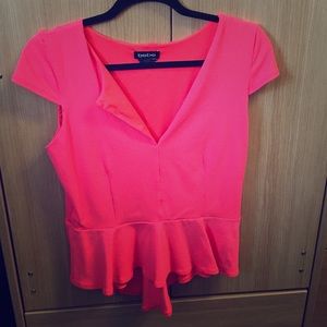 Barely worn peplum shirt V neck from Bebe.
